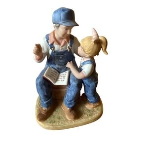 HOMCO Denim Days Grandpa's Story Figurine Danny & Debbie Vintage 6 in